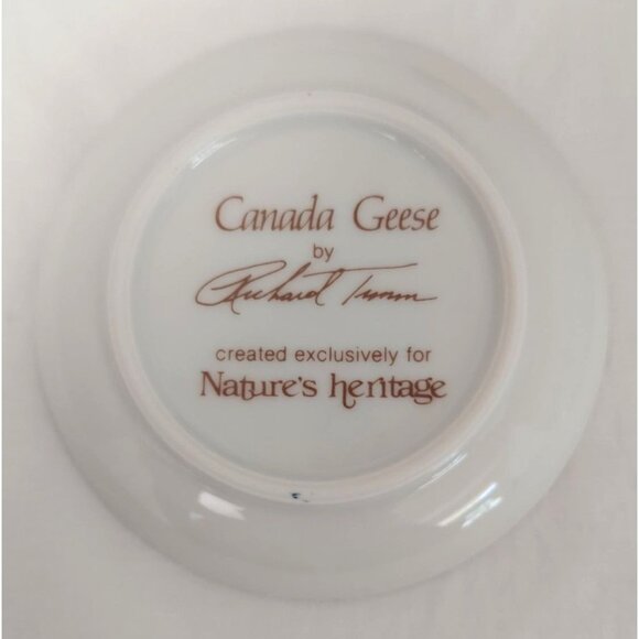 Nature's Heritage Plates Lot Of 2 Plates Canvasback and Canada Geese 4" Vintage - Picture 3 of 5